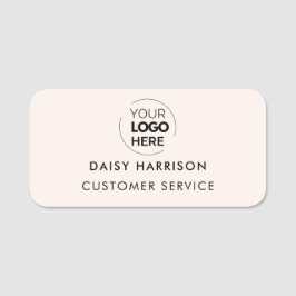 Firmenlogo | Hellrosa Modernes Mitarbeiterteam Namensschild