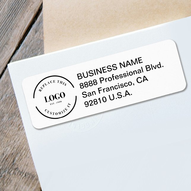 Firmenlogo hier Benutzerdefiniertes Geschäft Rücks (Customizable return address label with logo.)