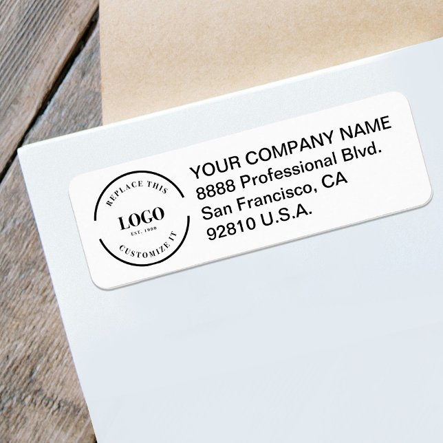 Firmenlogo hier Custom Corporate Rücksendeadresse (Customizable business logo return address label. simple and easy to use template.)