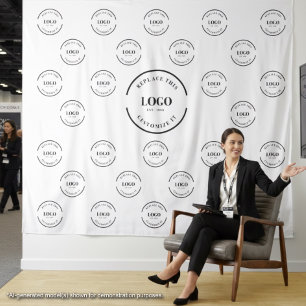 Firmenlogo-Hintergrund Instant Step-and-Repeat Wandteppich