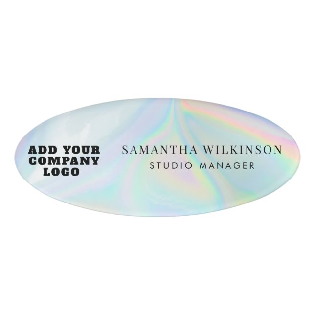 Firmenlogo Holographic Business Employee Namenschild (Vorderseite)