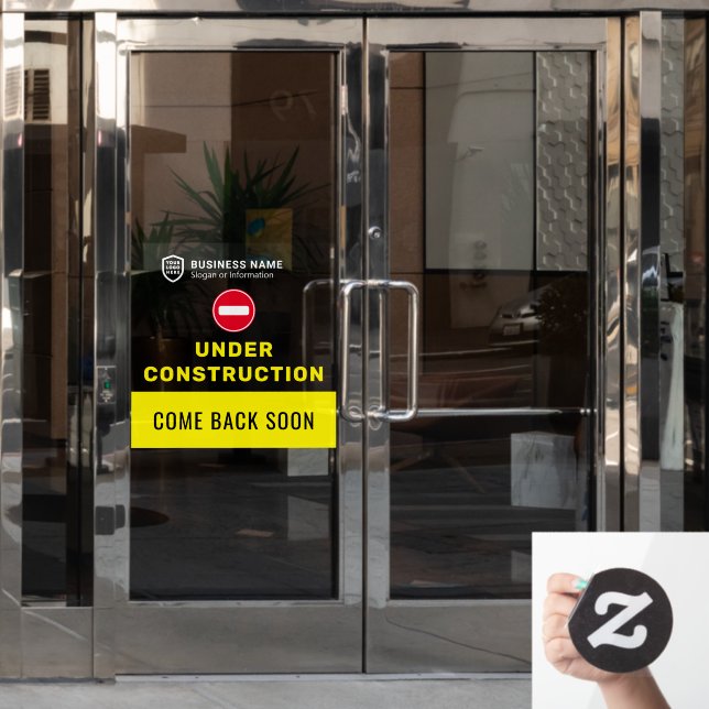 Firmenlogo | Im Bau Fensteraufkleber (Büro Tür)