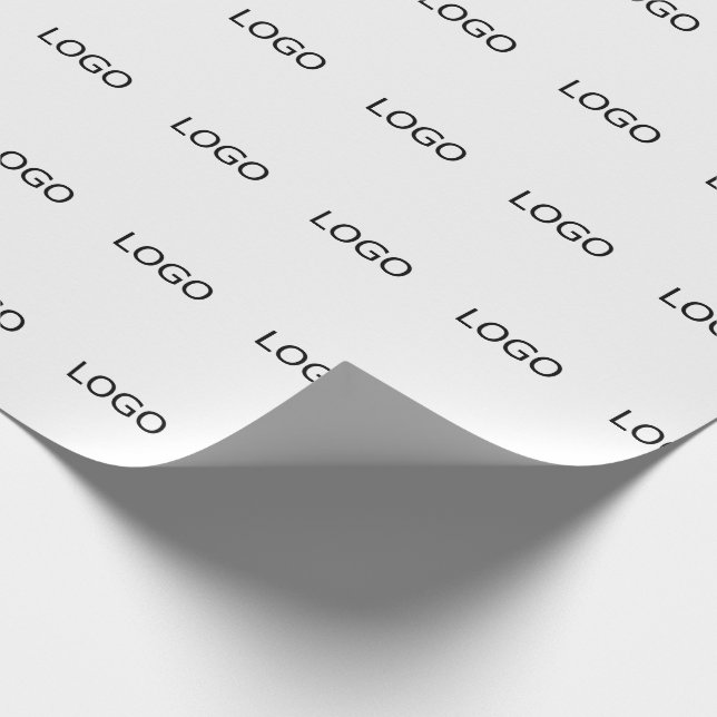 Firmenlogo in schlichtem Weiß Geschenkpapier (Ecke)