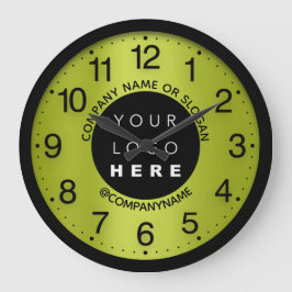 Firmenlogo Lemon Green Name Slogan Große Wanduhr