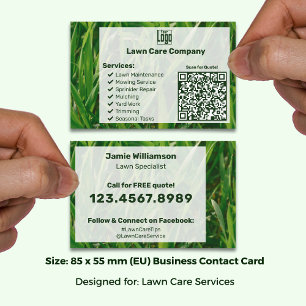 Firmenlogo-Liste Aufruf zur Aktion Gartenpflege Visitenkarte
