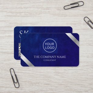Firmenlogo Luxus Royal Blue Leather Visitenkarte