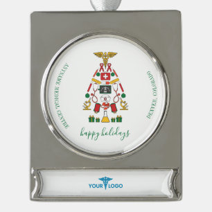 Firmenlogo Medizinisches Zentrum Weihnachten hinzu Banner-Ornament Silber