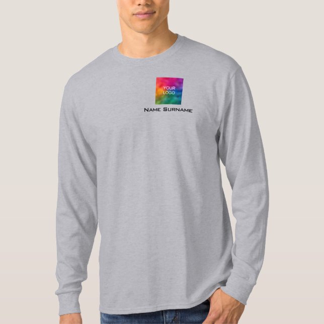 Firmenlogo Mens Long Sleeve Mitarbeiter T-Shirt (Vorderseite)