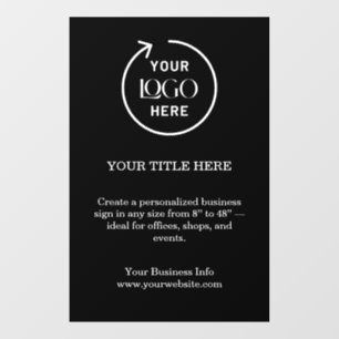 Firmenlogo Minimal Black Stylish Promotiona Fensteraufkleber