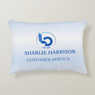 Firmenlogo   Minimal blau Mitarbeiter Personal Dekokissen