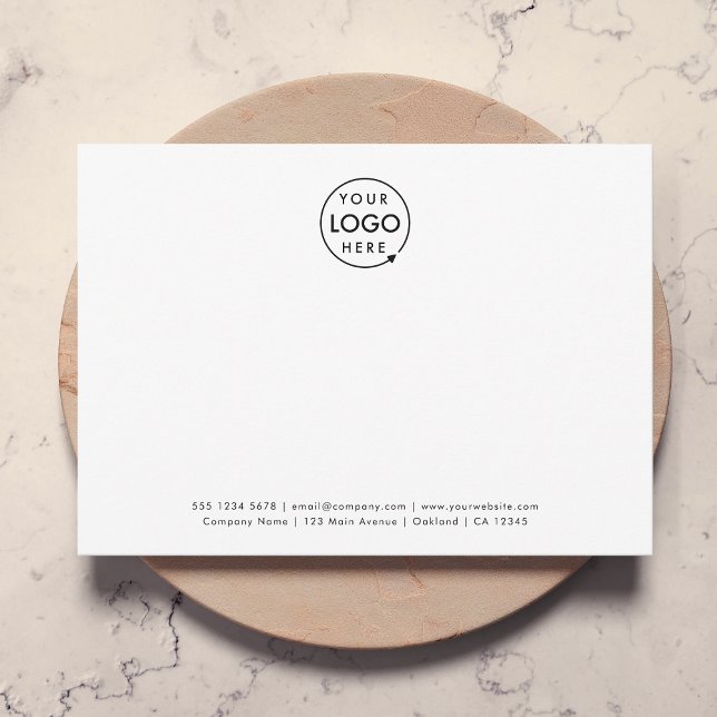 Firmenlogo | MINIMALISTISCH BERUFLICH Mitteilungskarte (Modern minimalist horizontal business branded note card by Guava - clean, simple, and professional.)