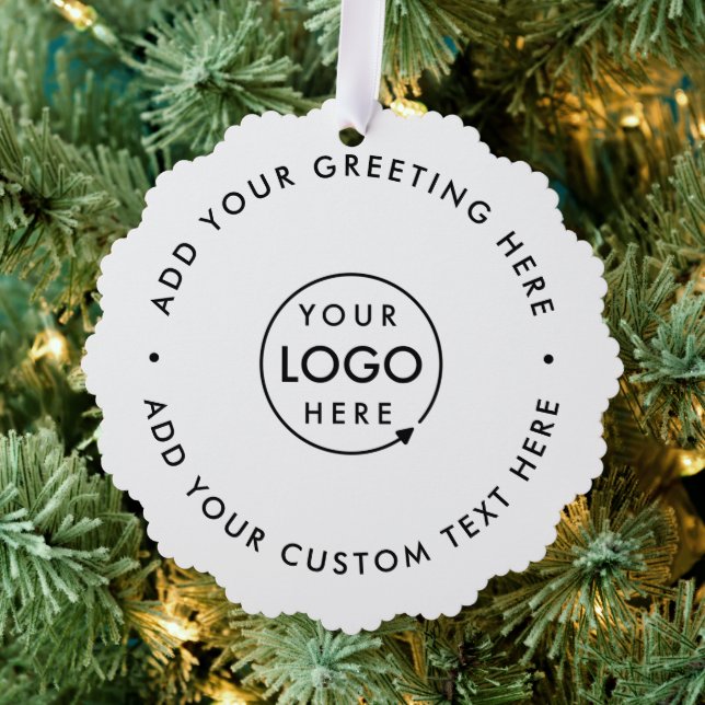 Firmenlogo | Minimalistisch Clean Simple Christmas Ornament Karte (Insitu (Baum))