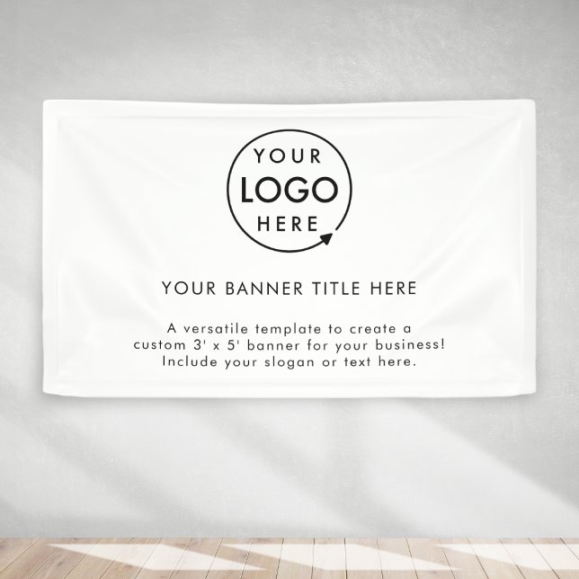 Firmenlogo | Minimalistisch Clean Simple White 5' Banner (Von Creator hochgeladen)
