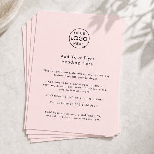 Firmenlogo Minimalistische Werbung in Rosa Flyer