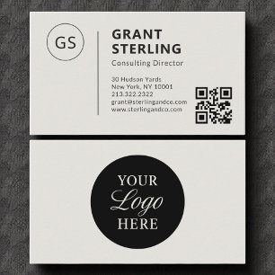Firmenlogo Minimalistischer Beruflicher QR-Code Visitenkarte