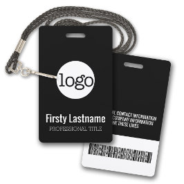 Firmenlogo mit Bar für erste und letzte Namen Ausweis