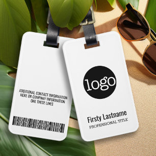 Firmenlogo mit Bar für erste und letzte Namen Gepäckanhänger