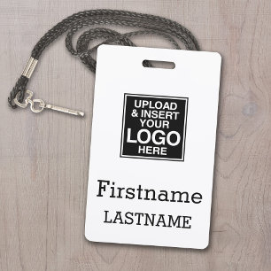Firmenlogo mit Bereich für erste und letzte Namen Ausweis