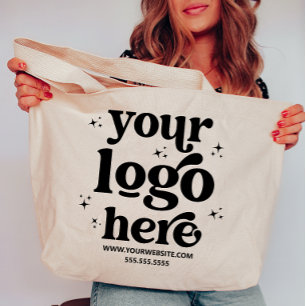 Firmenlogo mit individuellem Text für Unternehmen Jumbo Stoffbeutel