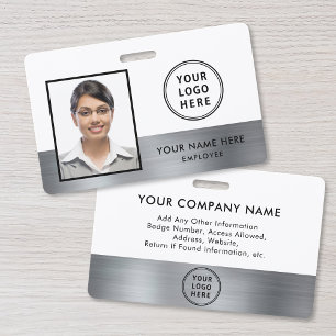 Firmenlogo Mitarbeiter-Foto-ID Silber Ausweis