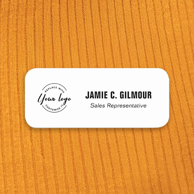 Firmenlogo Mitarbeiter individuell Namensschild (Customizable magnetic business employee name tags.)