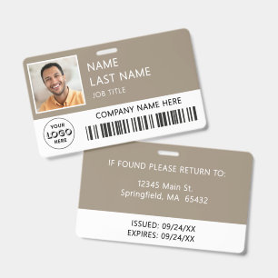Firmenlogo Mitarbeiterfoto Tan ID Ausweis