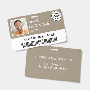 Firmenlogo Mitarbeiterfoto Tan ID Ausweis