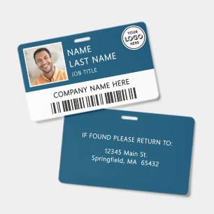 Firmenlogo Mitarbeiterfoto Teal ID-Ausweis Ausweis
