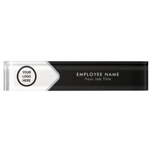 Firmenlogo Mitarbeitername & Titel Executive Namensplakette (Vorderseite)