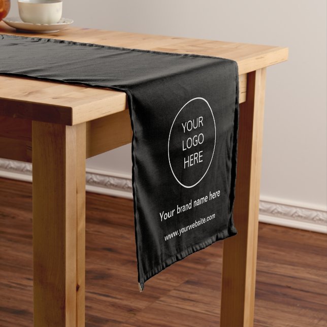Firmenlogo Modern Black Table Runner Kurzer Tischläufer (Beispiel)