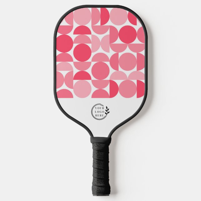 Firmenlogo Modern geometrisch rosa Corporate Pickleball Schläger (Vorderseite)