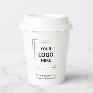 Firmenlogo   Modern Minimalistisch Einfach Weiß Pappbecher