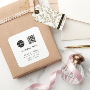 Firmenlogo Modern minimalschwarz Quadratischer Aufkleber