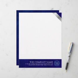 Firmenlogo Modern Royal Blue Leather Letterhead Briefbogen