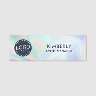 Firmenlogo Moderne, glühende Mitarbeiter Namensschild