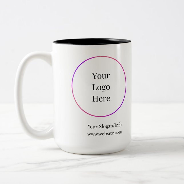 Firmenlogo Moderne, individuell anpassbare Vorlage Zweifarbige Tasse (Links)