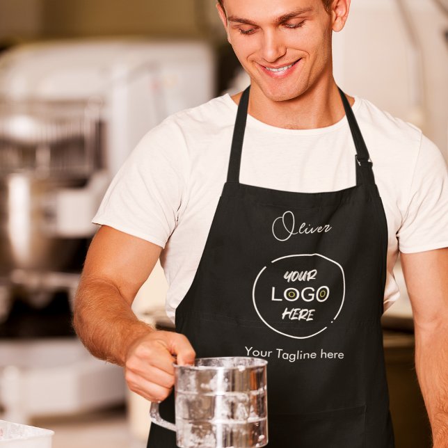 Firmenlogo Moderne Minimal-Firma mit schwarzer Mar Schürze (Business Logo Modern Minimal Company Branded Black Apron
)