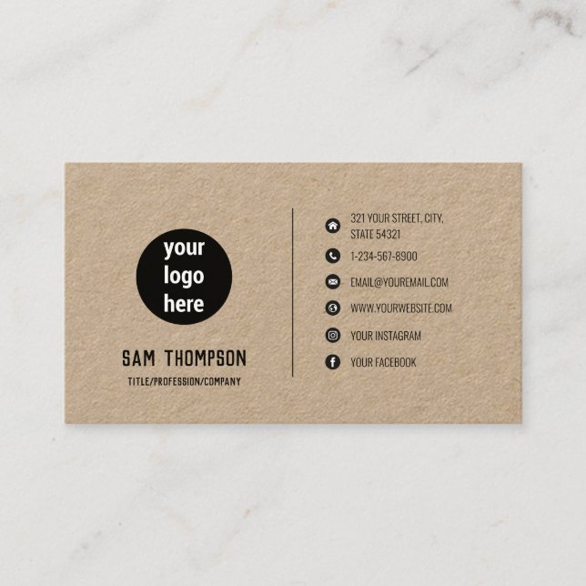 Firmenlogo Moderne Minimalistische Social Media-Ic Visitenkarte (Vorderseite)