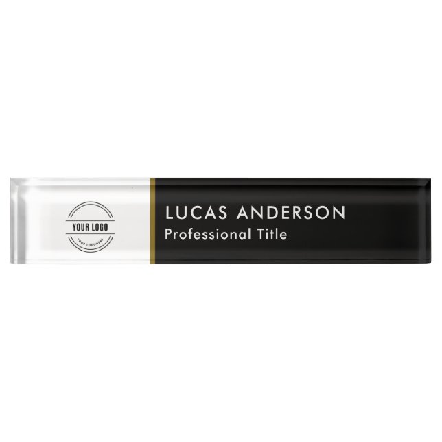 Firmenlogo | Moderner Mitarbeiter - Manager Titel  Namensplakette (Vorderseite)