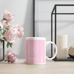 Firmenlogo   Modernes Berufliches Rosa Kaffeetasse