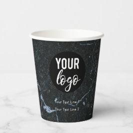 Firmenlogo Modernes Berufliches Schwarzes Marmor Pappbecher