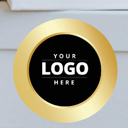 Firmenlogo Modernes Black Gold Shipping Runder Aufkleber