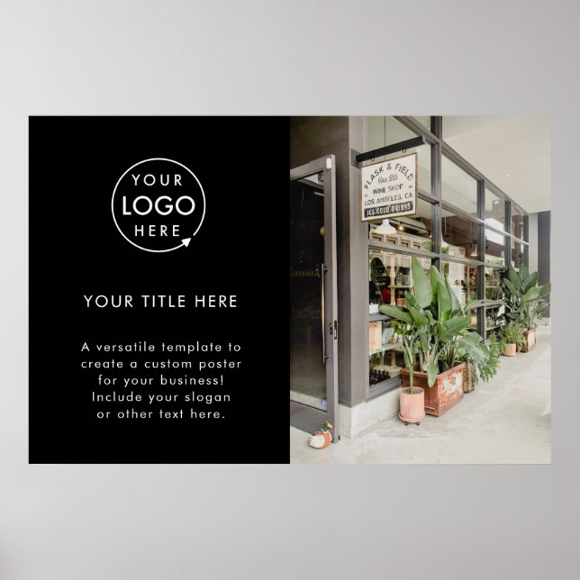 Firmenlogo | Modernes Schwarzes Foto Poster (Vorne)