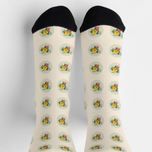 Firmenlogo-Muster-Socken als Neuheit Socken (Oben)