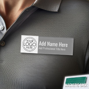 Firmenlogo - Name, Beruflicher Name, Grau Namenschild