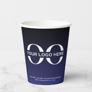 Firmenlogo Navy Blue Business Corporate Pappbecher