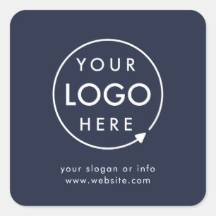 Firmenlogo Navy Blue Corporate Beruflich Quadratischer Aufkleber