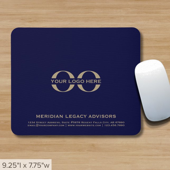 Firmenlogo Navy Blue Gold Mousepad (Von Creator hochgeladen)