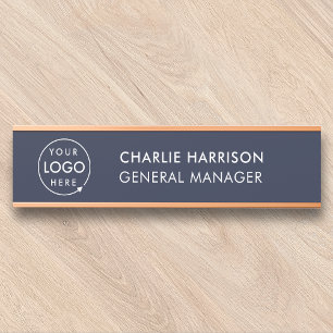 Firmenlogo Navy Blue Modern Company Office Türschild