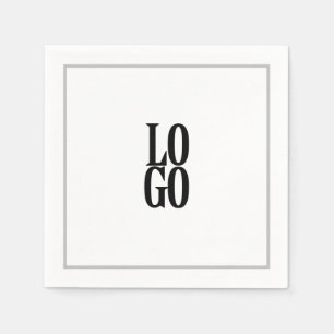 Firmenlogo oder Firmenlogo in Weiß Serviette